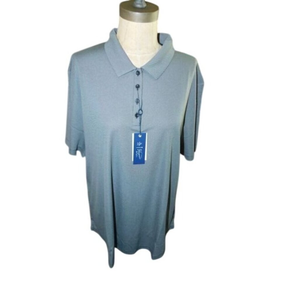 Penguin Size XXL 2X Plus Size Black White dotted Golf Shirt Top Ladies NWT $69